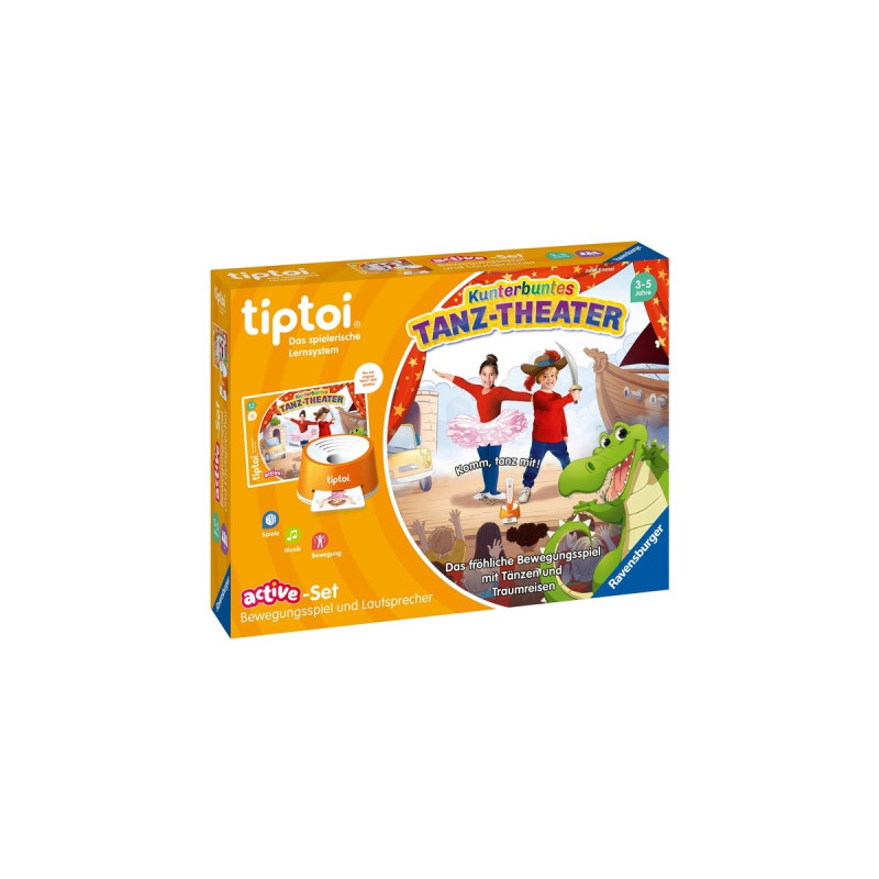 Ravensburger tiptoi ACTIVE Set Kunterbuntes Tanz-Theater, Brettspiel(mit Lautsprecher)