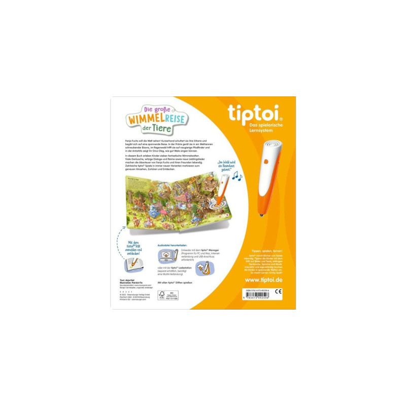 Ravensburger tiptoi Die große Wimmelreise der Tiere, Lernbuch