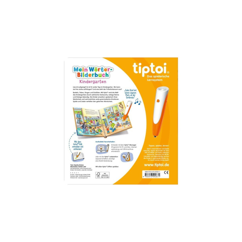 Ravensburger tiptoi Mein Wörter-Bilderbuch: Kindergarten, Lernbuch