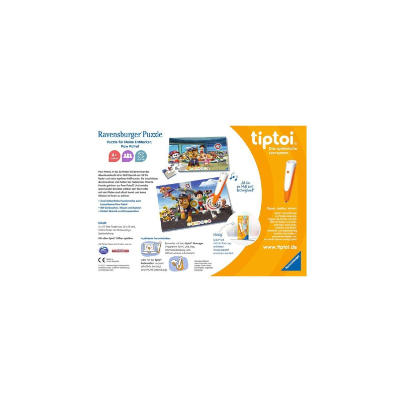 Ravensburger tiptoi Puzzle für kleine Entdecker: Paw Patrol