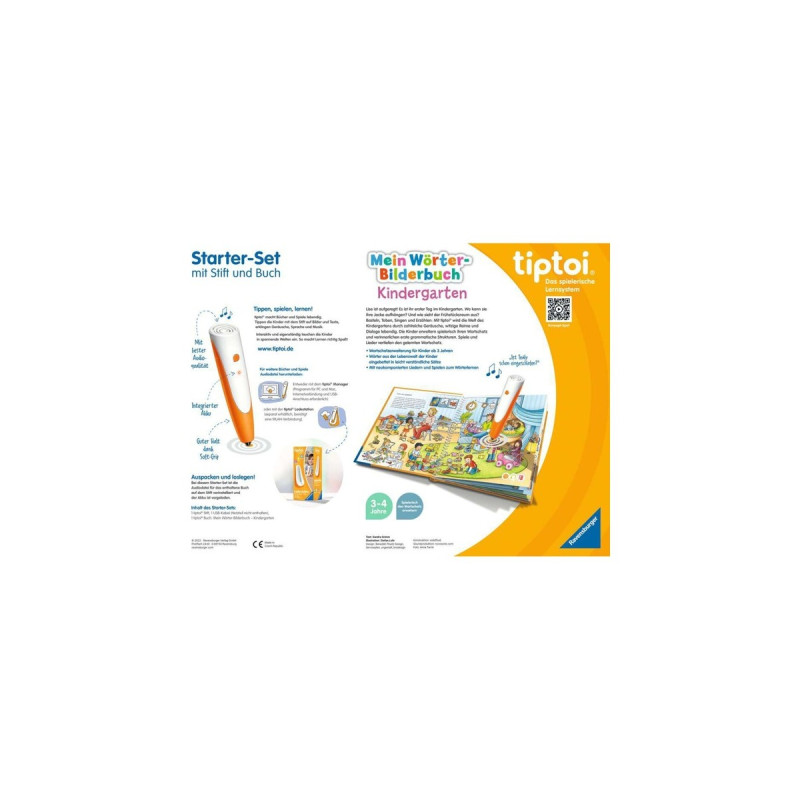 Ravensburger tiptoi Starter-Set: Mein Wörter-Bilderbuch Kindergarten, Lernbuch(Stift und Bilderbuch)