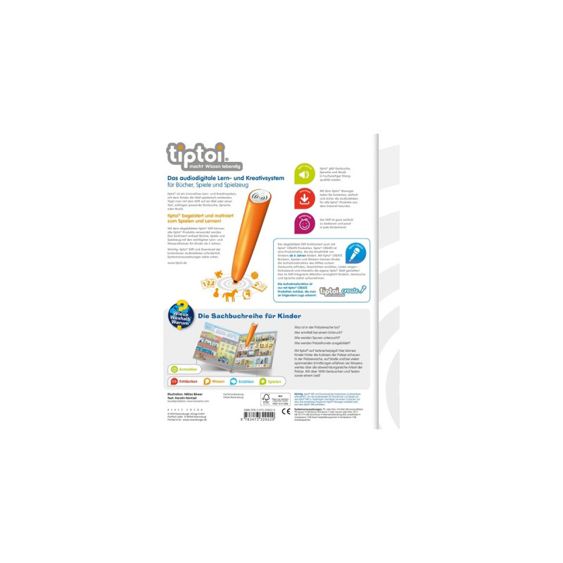 Ravensburger tiptoi Wieso? Weshalb? Warum? Unterwegs mit der Polizei, Lernbuch