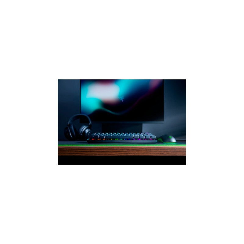 Razer Huntsman Mini, Gaming-Tastatur(schwarz, DE-Layout, Razer Clicky Optical (Purple))