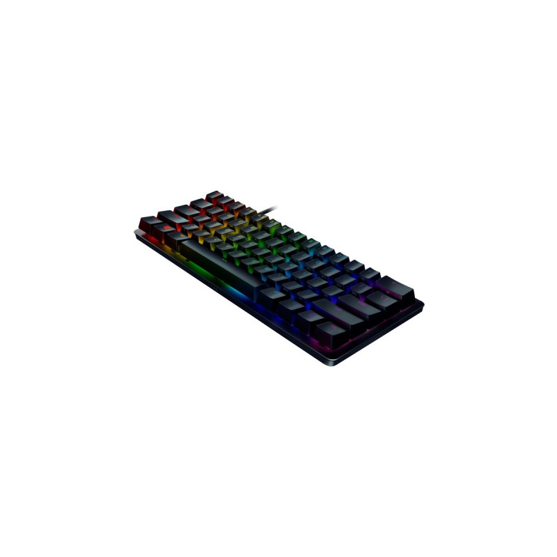 Razer Huntsman Mini, Gaming-Tastatur(schwarz, DE-Layout, Razer Clicky Optical (Purple))