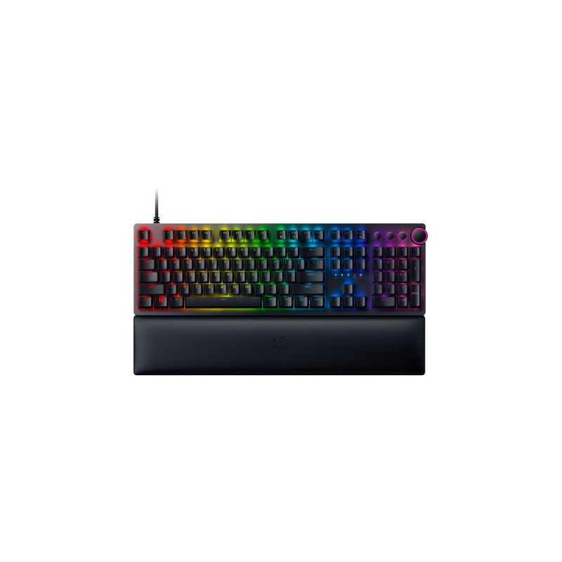 Razer Huntsman V2, Gaming-Tastatur(schwarz, DE-Layout, Razer Linear Optical (Red))