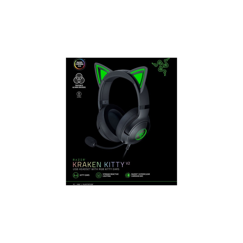 Razer Kraken Kitty V2, Gaming-Headset(schwarz, USB-A)