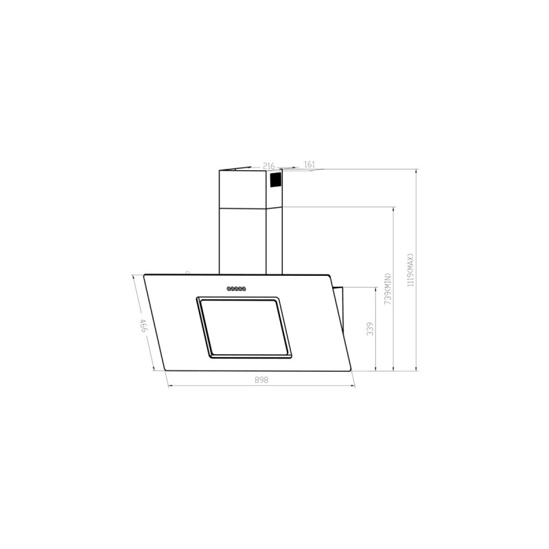 Respekta CH 22010/90 SBZ, Dunstabzugshaube(schwarz, 90 cm)