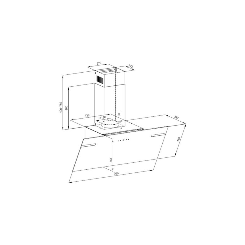Respekta CH 69090 SA, Dunstabzugshaube(schwarz)