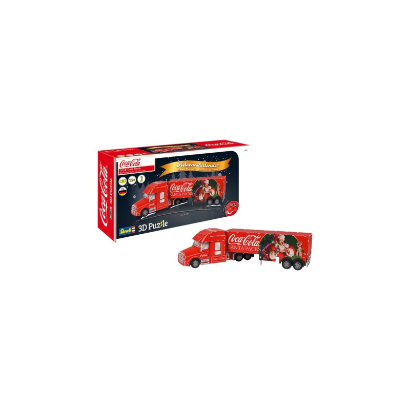 Revell 3D-Puzzle Adventskalender Coca-Cola Truck(rot/mehrfarbig)