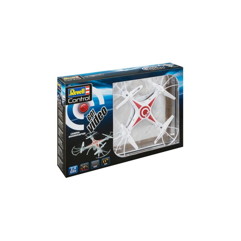 Revell Quadrocopter GO! VIDEO, Drohne(weiß/rot)