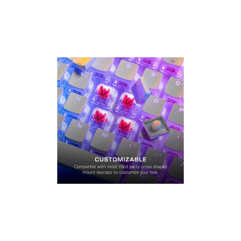 Roccat Vulcan II, Gaming-Tastatur(weiß, DE-Layout, Roccat Titan II Red)