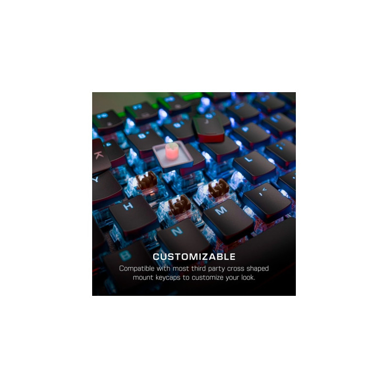 Roccat Vulcan II, Gaming-Tastatur(schwarz, DE-Layout, Roccat Titan II Brown)