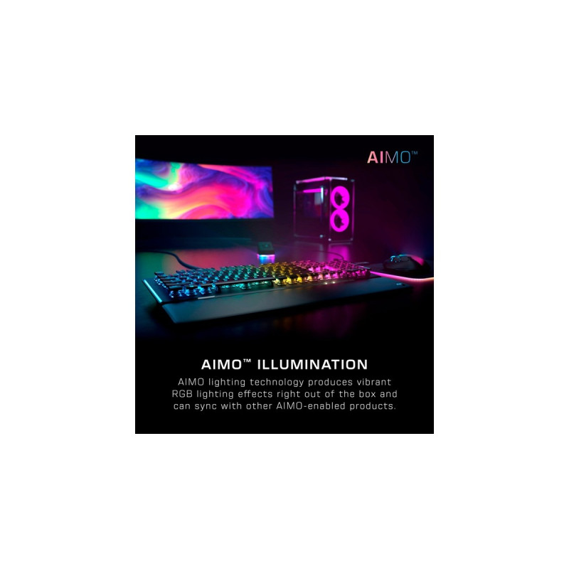 Roccat Vulcan II, Gaming-Tastatur(schwarz, DE-Layout, Roccat Titan II Brown)