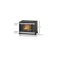 Rommelsbacher Back & Grill Ofen mit Umluft BG 1550, Mini-Backofen(schwarz, Retail)