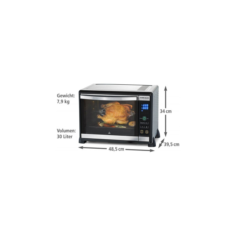 Rommelsbacher Back- und Grillgerät BGE 1580/E, Mini-Backofen(edelstahl)