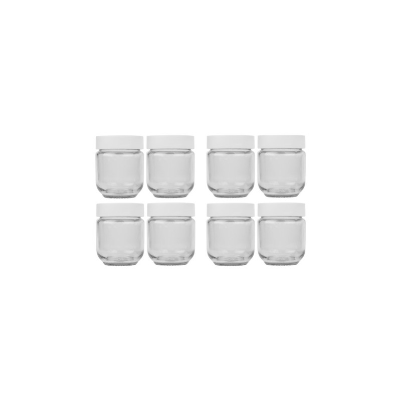 Rommelsbacher Joghurtbereiter-Ersatzgläser-Set JG 8, Glas(transparent/weiß, 8-teilig)