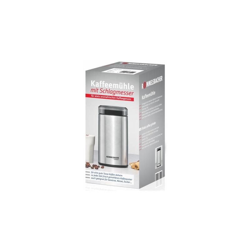 Rommelsbacher Kaffeemühle EKM 100(edelstahl/schwarz, 200 Watt)