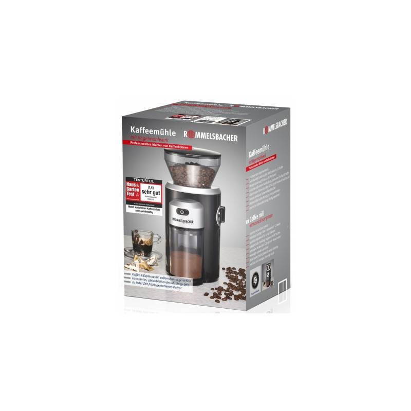 Rommelsbacher Kaffeemühle EKM 300(schwarz/silber, 150 Watt)