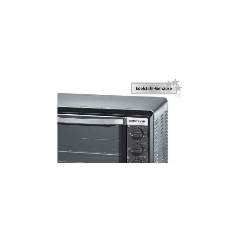 Rommelsbacher Kleinbackofen mit Umluft BG 1055/E, Mini-Backofen(silber/schwarz, Retail)