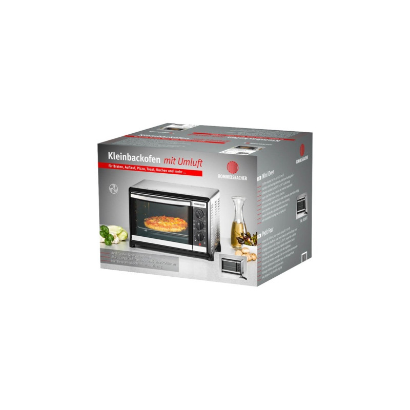 Rommelsbacher Kleinbackofen mit Umluft BG 1055/E, Mini-Backofen(silber/schwarz, Retail)