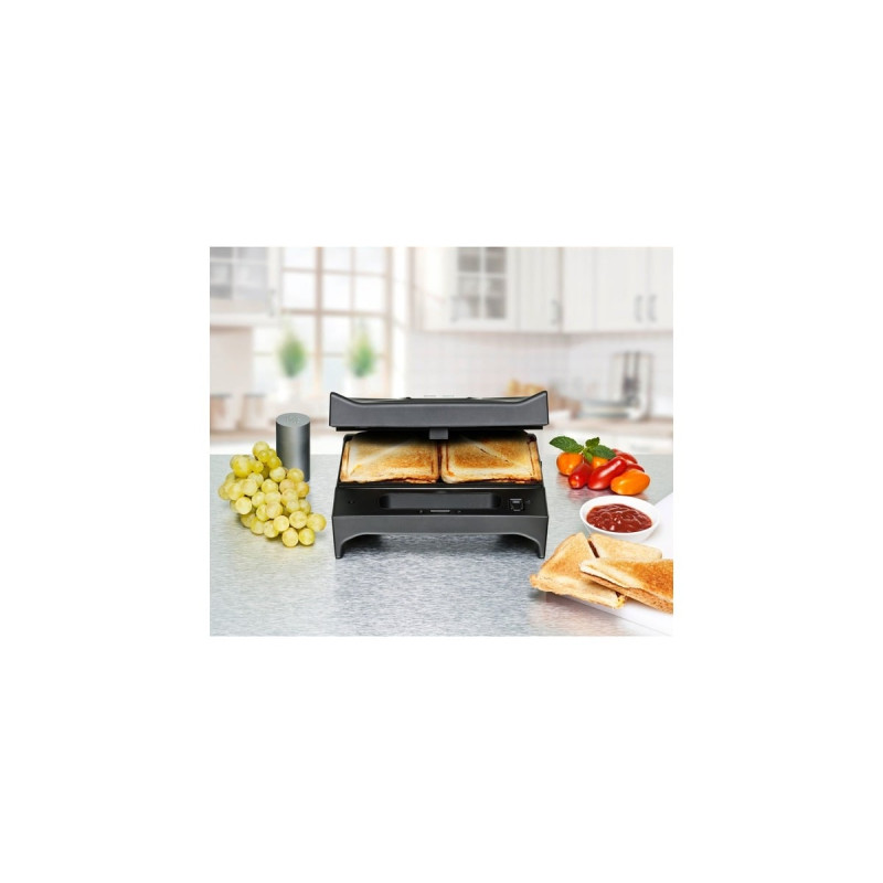 Rommelsbacher Multi Toast & Grill SWG 700 3-in-1 Max, Kontaktgrill(schwarz/edelstahl, 700 Watt, mit 3 Platten-Sets)