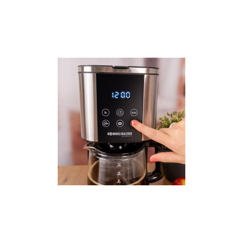 Rommelsbacher Sunny FKM 1000, Filtermaschine(edelstahl/schwarz, inkl. Glaskanne)