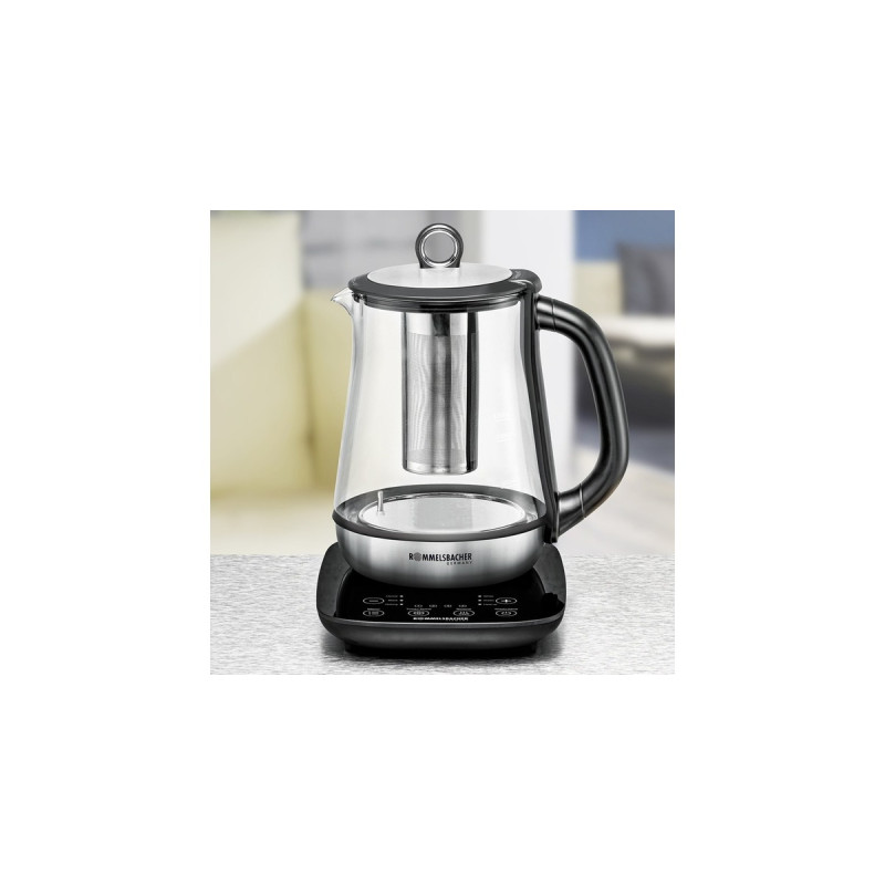 Rommelsbacher Tee- & Wasserkocher TA 2000(schwarz/edelstahl, 1,2 Liter)