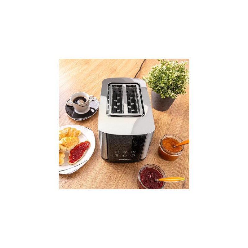 Rommelsbacher Toaster Sunny TO 850(edelstahl/schwarz, 800 Watt, für 2 Scheiben Toast)