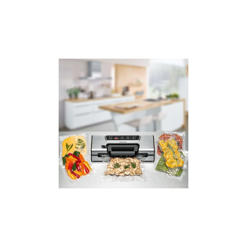 Rommelsbacher Vakuumierer VAC 385, Vakuumiergerät(edelstahl/schwarz)