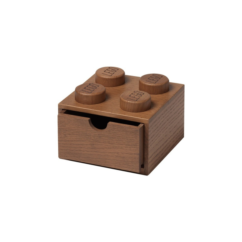 Room Copenhagen LEGO 2x2 Holz Schreibtischschublade, Aufbewahrungsbox(eiche, dunkel)