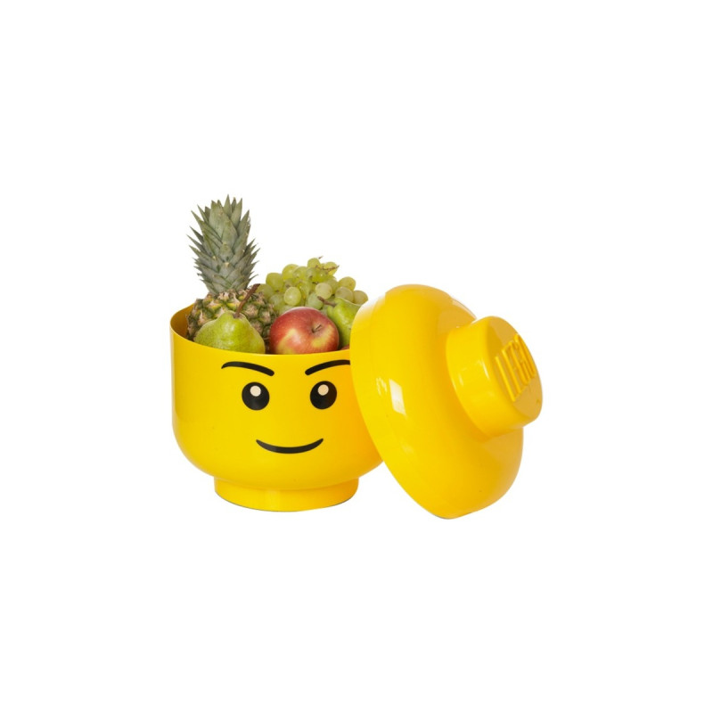 Room Copenhagen LEGO Iconic Storage Head , Aufbewahrungsbox(gelb, Größe L, Männlich)
