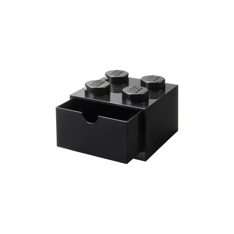 Room Copenhagen LEGO Schreibtischschublade 4, Aufbewahrungsbox(schwarz, Noppen)