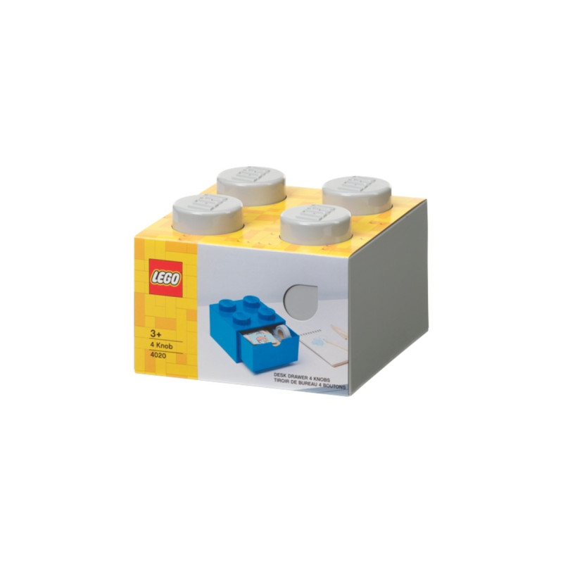 Room Copenhagen LEGO Schreibtischschublade 4, Aufbewahrungsbox(grau, Noppen)