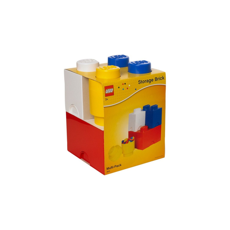 Room Copenhagen LEGO Storage Brick Multi Pack 4er, Aufbewahrungsbox(rot, Gr. L)