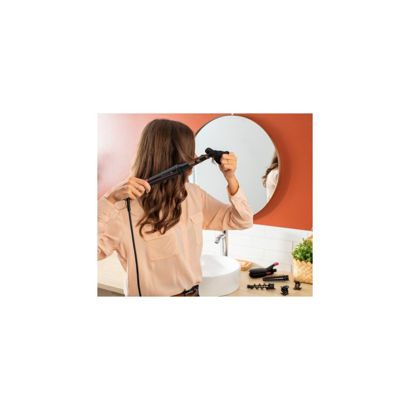 Rowenta Elite Infinite Looks 9-in-1 CF 4222, Multistyler(schwarz/pink)