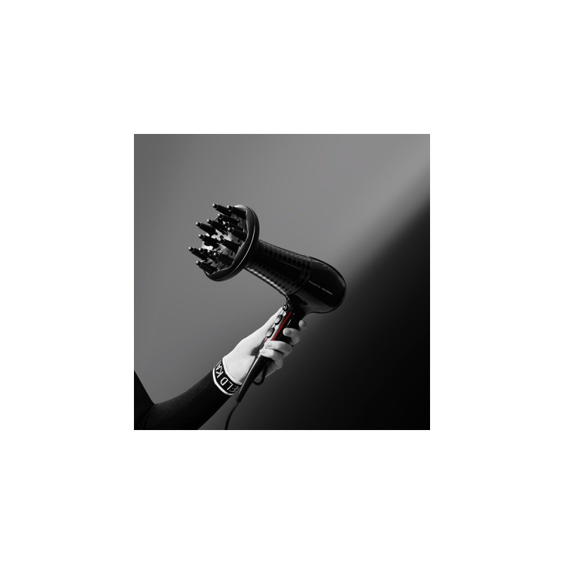 Rowenta x KARL LAGERFELD Powerline CV 591L, Haartrockner(schwarz/rot)