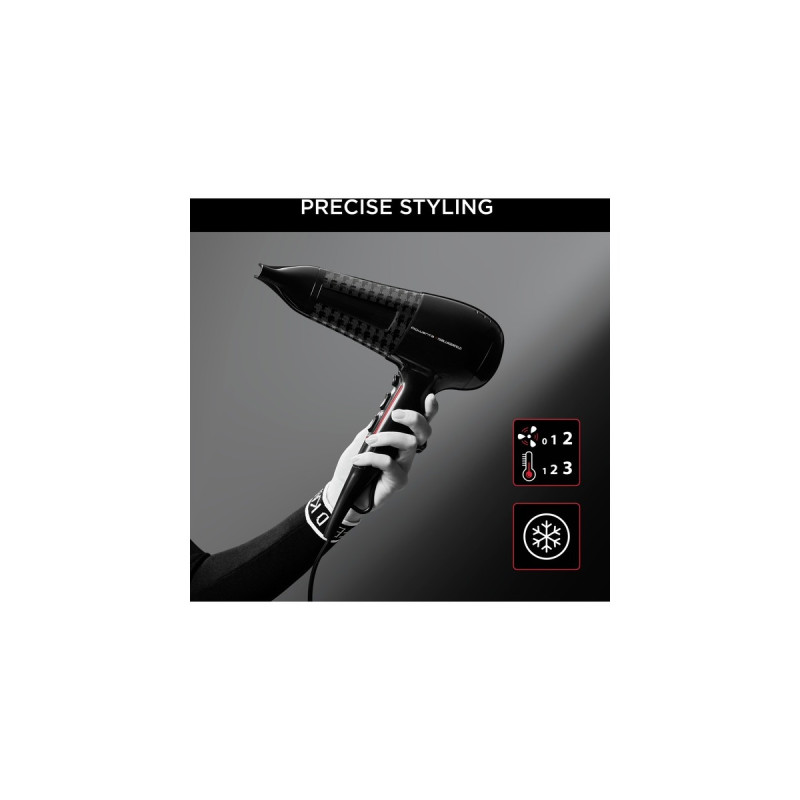 Rowenta x KARL LAGERFELD Powerline CV 591L, Haartrockner(schwarz/rot)