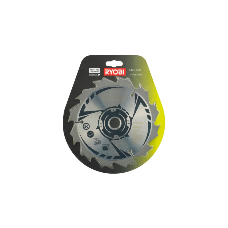 Ryobi HM-Kreissägeblatt CSB170A1, Ø 170mm, 12Z(Bohrung 20mm, für Handkreissägen)