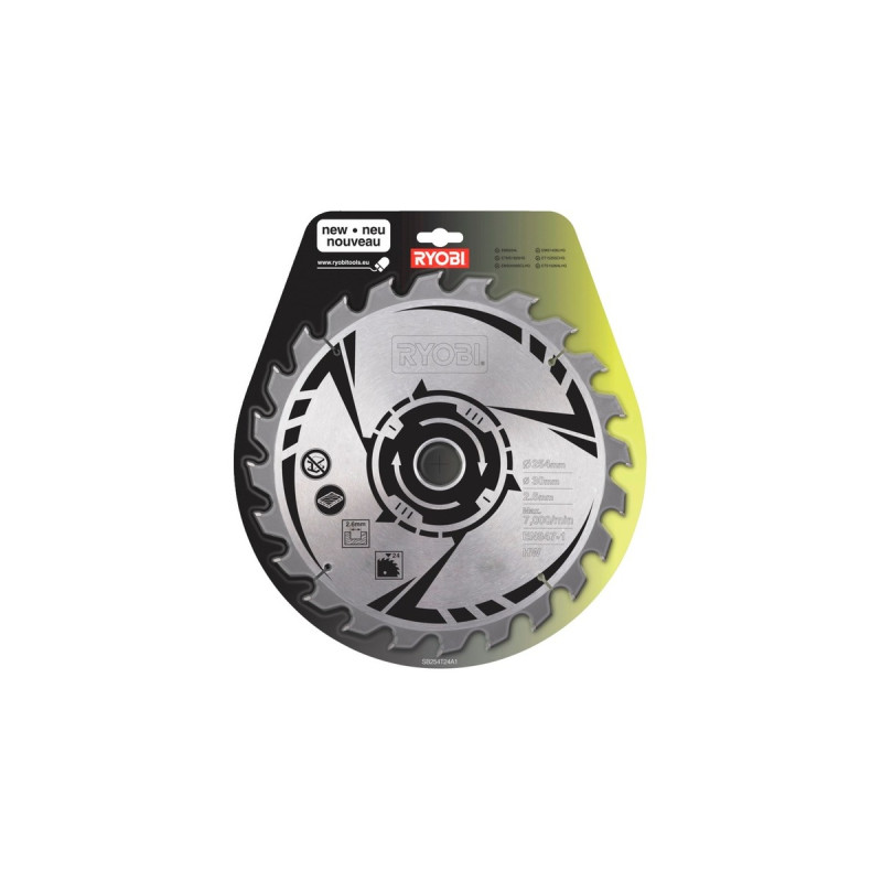 Ryobi HM-Kreissägeblatt SB254T24A1, Ø 254mm, 24Z(Bohrung 30mm, für Tischkreissägen)