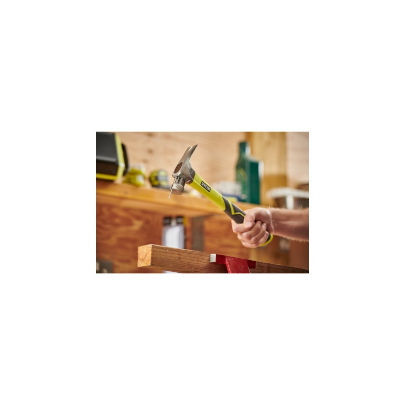 Ryobi Klauenhammer RH16FSS(grün/grau, magnetischer Nagelhalter)