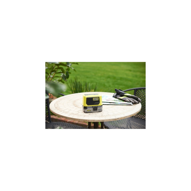 Ryobi ONE+ Akku Bluetooth Box Mini, 18Volt, Lautsprecher(grün/schwarz, ohne Akku und Ladegerät)