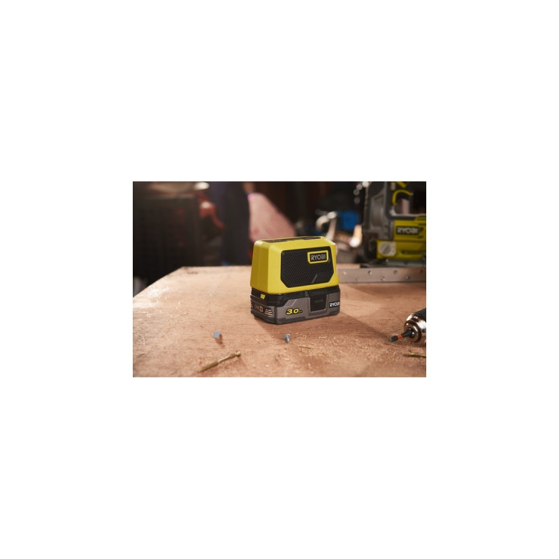 Ryobi ONE+ Akku Bluetooth Box Mini, 18Volt, Lautsprecher(grün/schwarz, ohne Akku und Ladegerät)