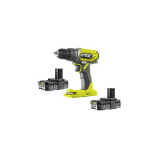 Ryobi ONE+ Akku-Bohrschrauber R18DD2-220S, 18Volt(grün/schwarz, 2x Li-Ionen Akku 2,0Ah, Tasche)