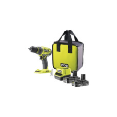Ryobi ONE+ Akku-Bohrschrauber R18DD7-220S, 18Volt(grün/schwarz, 2x Li-Ionen Akku 2,0Ah, Tasche)