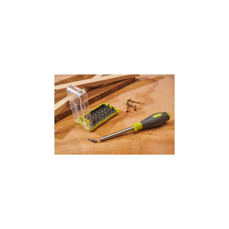 Ryobi Schraubendreher RSD17PCS, mit 17-teiligem Bit-Satz(grün/grau)