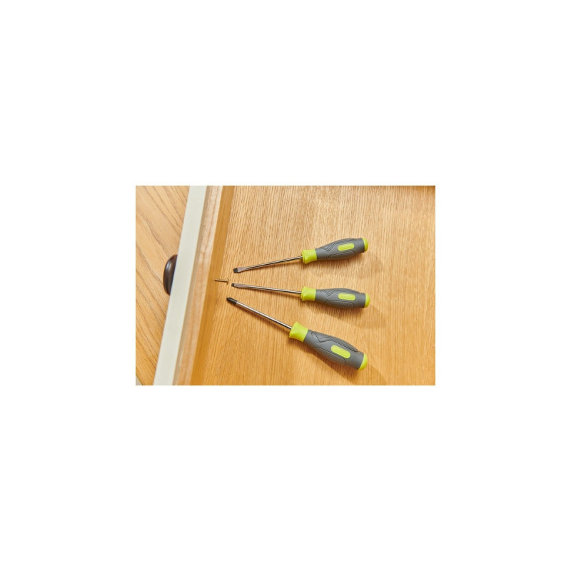 Ryobi Schraubendreher-Set RSD1PH2S, 3-teilig(grün/grau, 1x PH2 / 1x SL5,5 / 1x SL4)