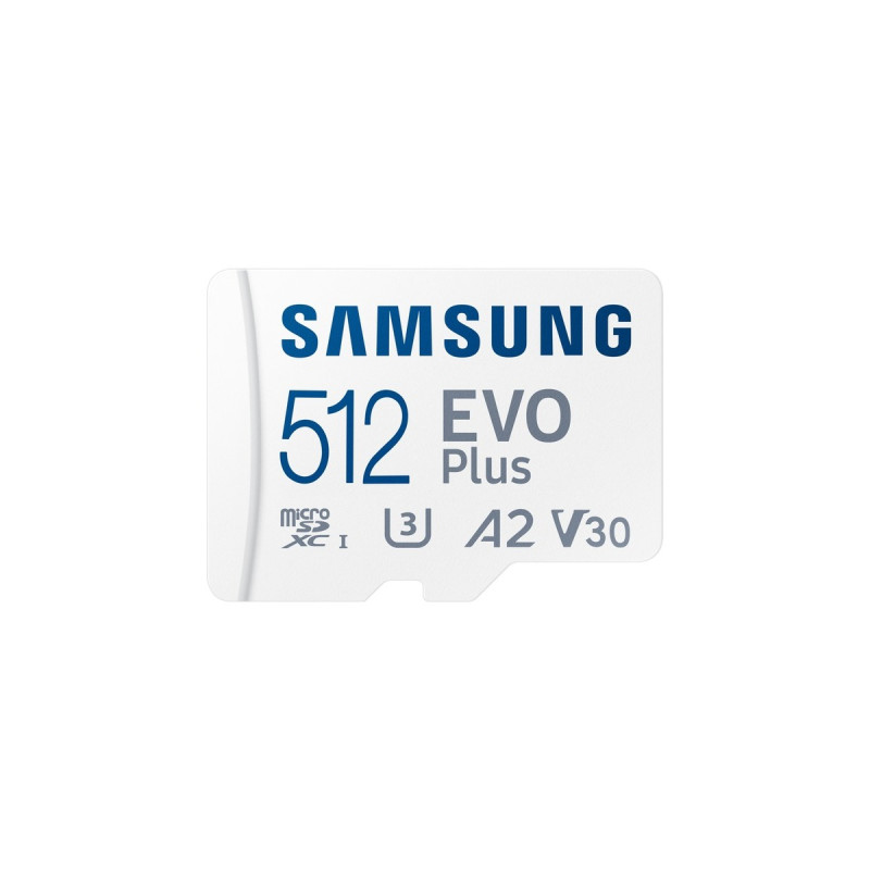 SAMSUNG EVO Plus 512 GB microSDXC (2021), Speicherkarte(weiß, UHS-I U3, Class 10, V30, A2)