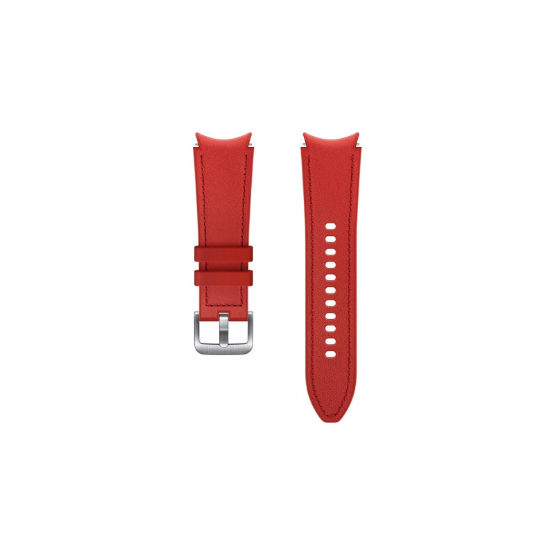 SAMSUNG Hybrid Leather Band, Uhrenarmband(rot, Samsung Galaxy Watch4, 20 mm, M/L)