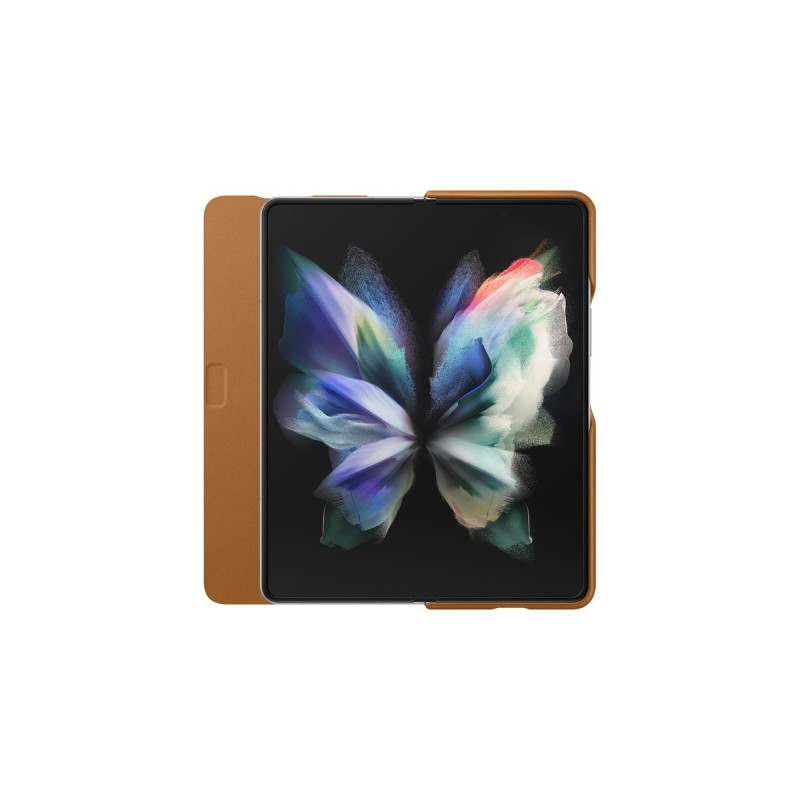 SAMSUNG Leather Flip Cover, Handyhülle(braun, Samsung Galazxy Z Fold3 5G)