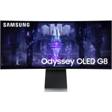 SAMSUNG Odyssey G8 S34BG850SU, OLED-Monitor(86 cm (34 Zoll), silber, UWQHD, USB-C, AMD Free-Sync Premium, 175Hz Panel)